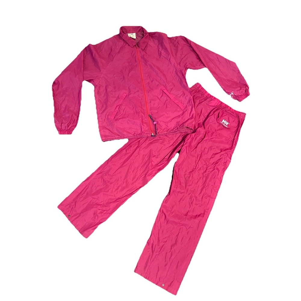 Helly Hansen Rain Gear Packable Jacket & Pants with bag, Hot Pink small woman's